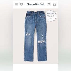 Abercrombie and fitch curve love ultra high rise ankle straight jeans size 26XS